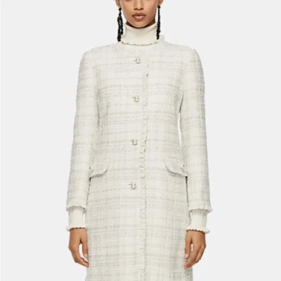 Elegant White Tweed Coat Kate spade - Picture 3 of 6